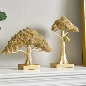 Lucky golden tree resin sculpture for modern home decor