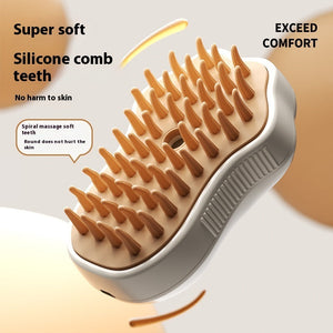 Spray massage comb for removing loose pet hair and dirt