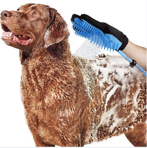 Dog shower massage tool for efficient bath time care