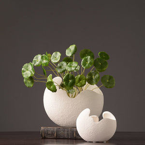 Decorative white vase for shelf and desktop styling