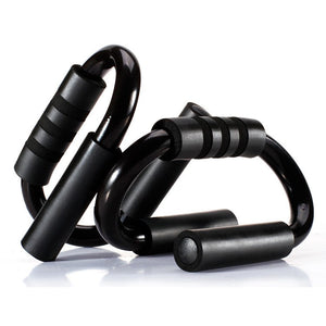 Black push up bracket tool for upper body home workouts