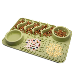 Interactive silicone feeding mat for dog enrichment activities