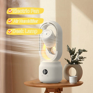 Rechargeable USB cooling fan with humidifier mist