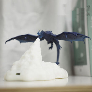 Portable mythical dragon lamp with push button control