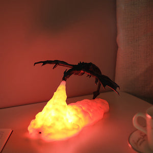 Dragon breathing LED lamp with fire and frost lighting effect
