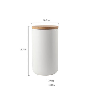 Minimalist bottle style kitchen storage jar with secure lid
