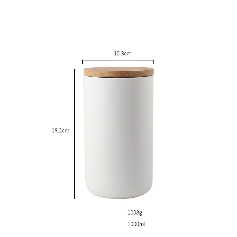 Minimalist bottle style kitchen storage jar with secure lid
