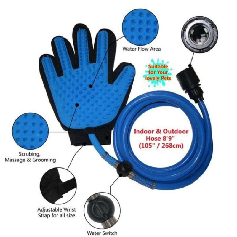 Dog shower handheld tool for pet bathing and massage
