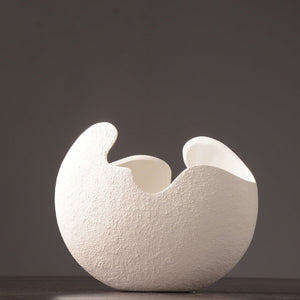 Elegant white table vase for fresh and dried flowers
