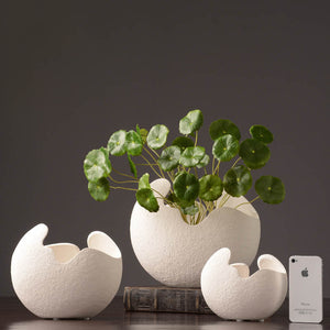 Stylish white ceramic vase for modern home decoration
