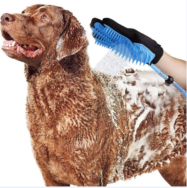 Dog shower massage tool for efficient bath time care