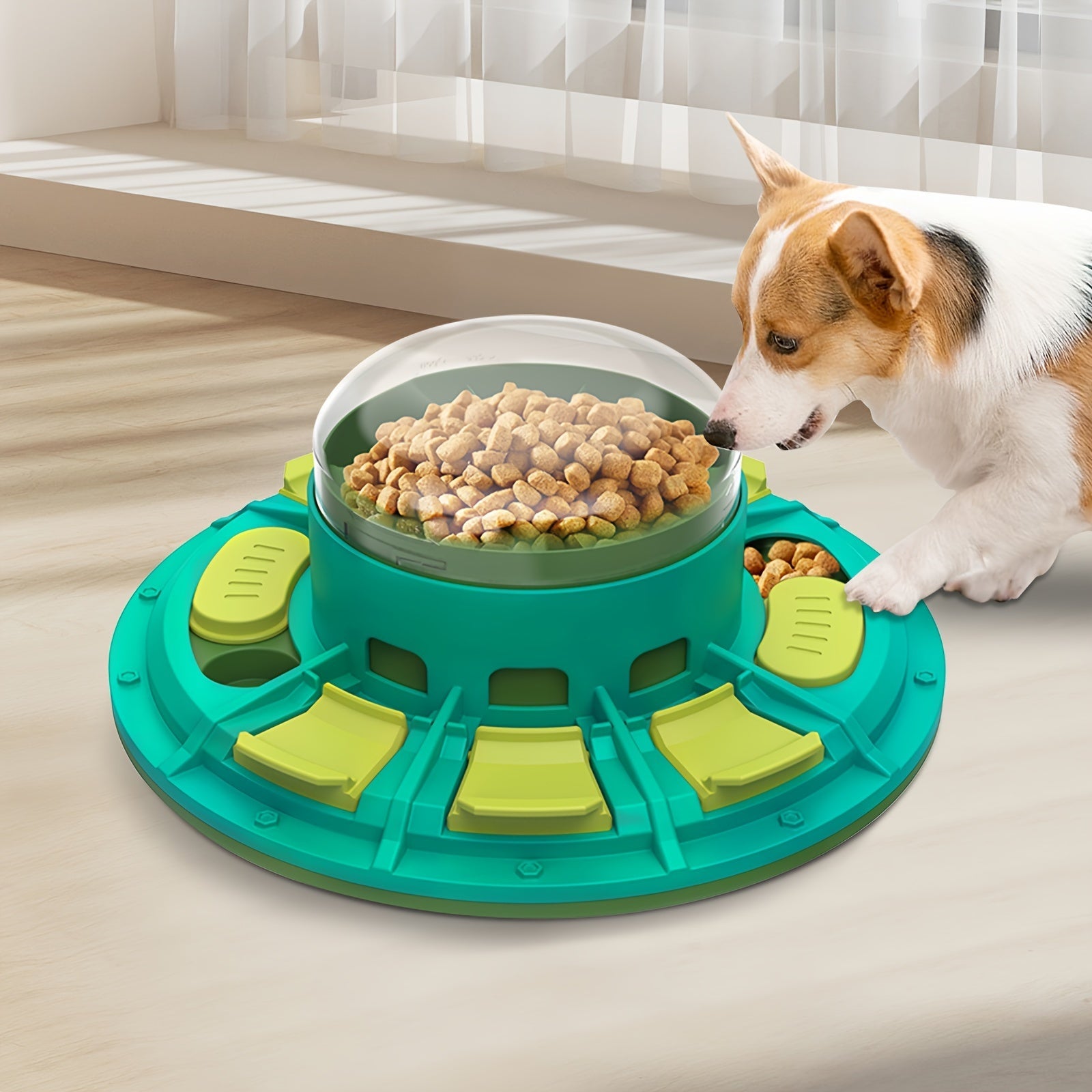 Interactive training toy for dogs with food reward system