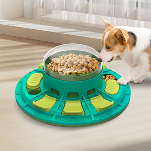 Interactive training toy for dogs with food reward system