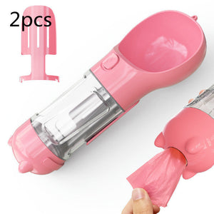 3 in 1 portable pet water bottle for travel and walks
