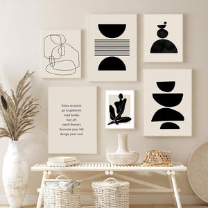 Abstract bohemian wall art poster on canvas for home decor
