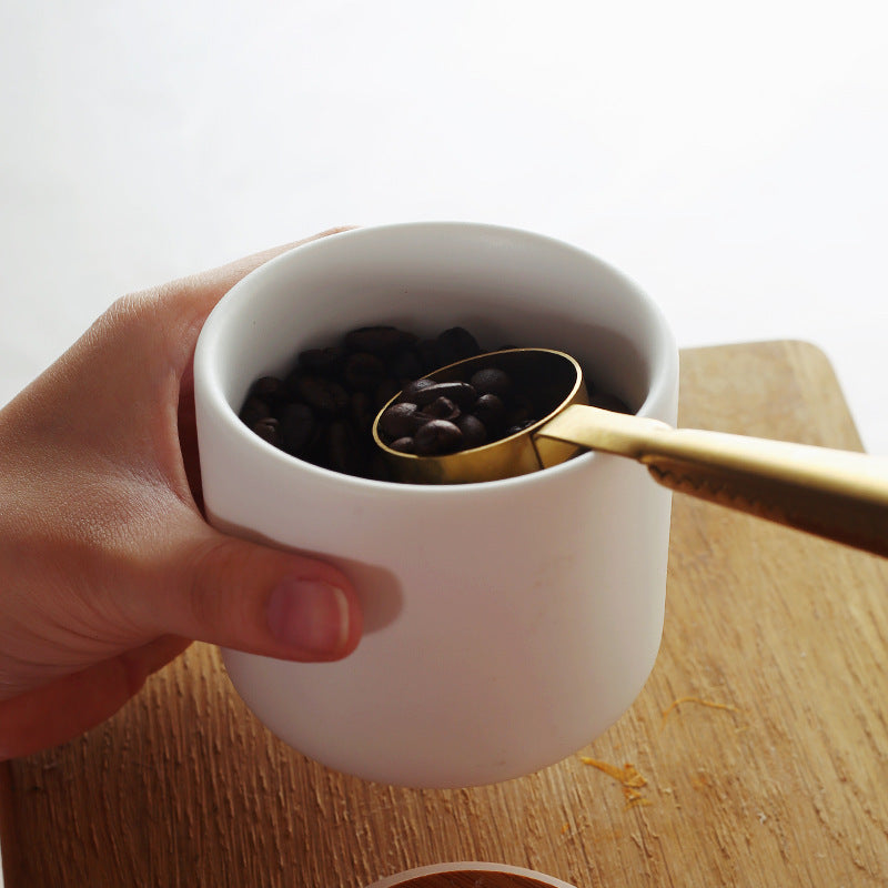 Durable ceramic spice container for salt and seasoning storage
