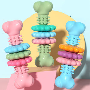 Dog chew bone toy for dental cleaning and gum massage
