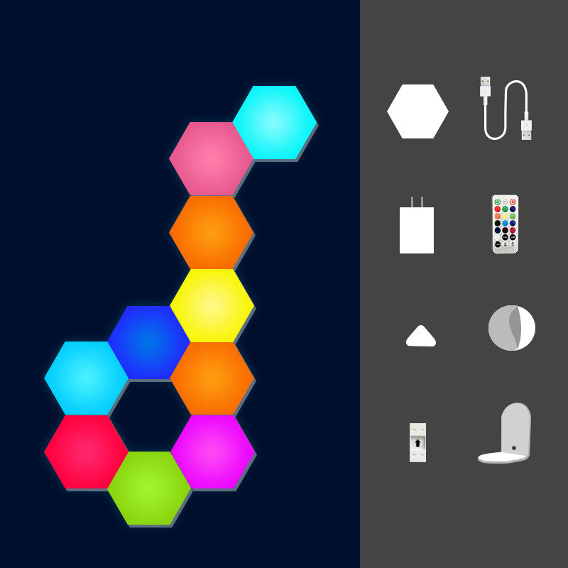 Customizable hexagon LED wall light setup for modern homes
