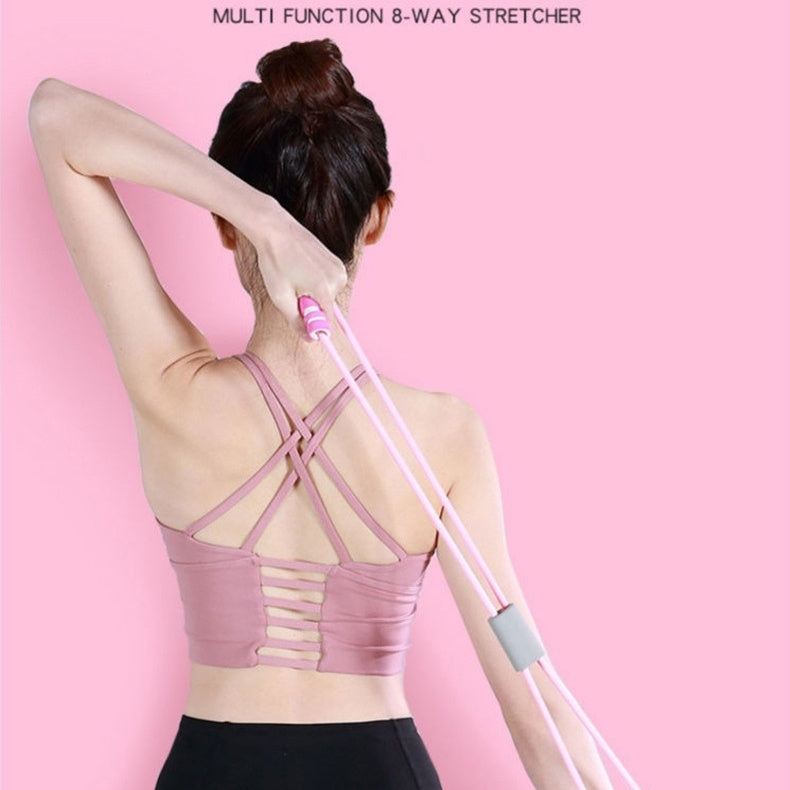 Stretch resistance rope for yoga and muscle training
