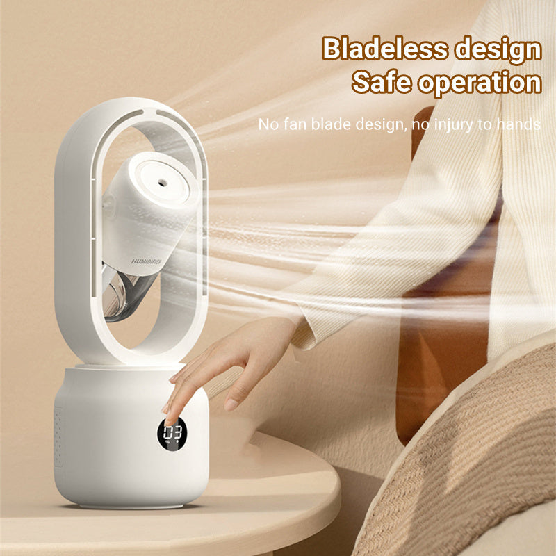 Bladeless mist fan with built in night light