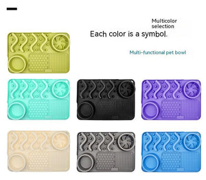 Interactive silicone feeding mat for dog enrichment activities
