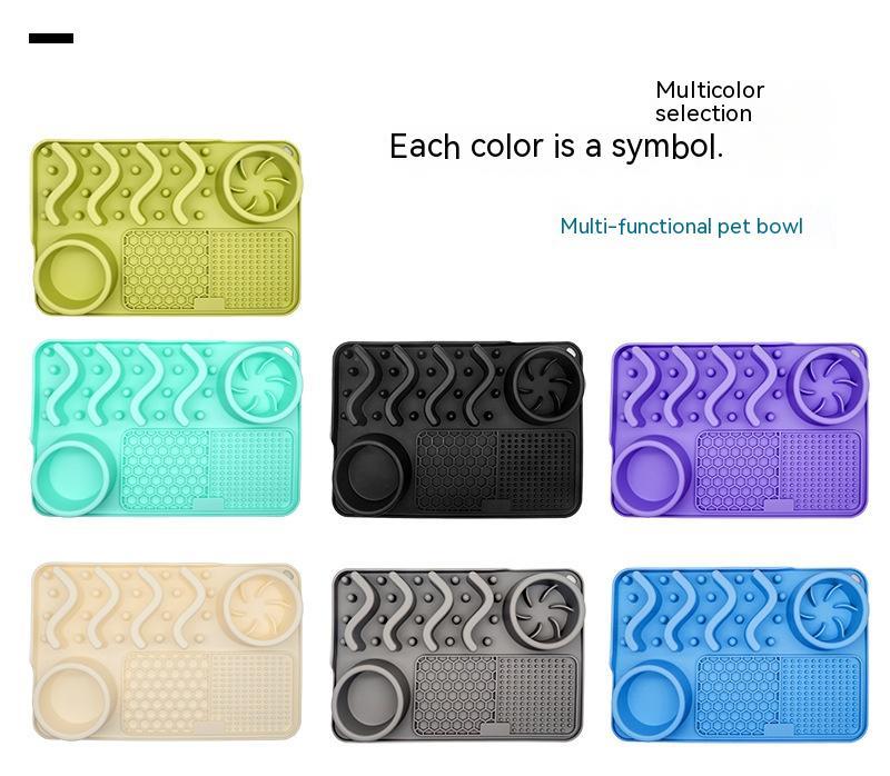 Interactive silicone feeding mat for dog enrichment activities
