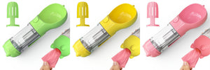 Portable pet feeding and drinking bottle for adventures