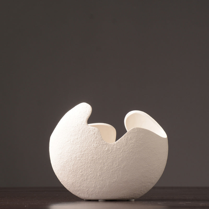 Stylish white ceramic vase for modern home decoration
