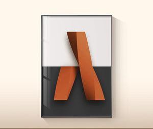 Wooden frame leaf artwork for bedroom decoration
