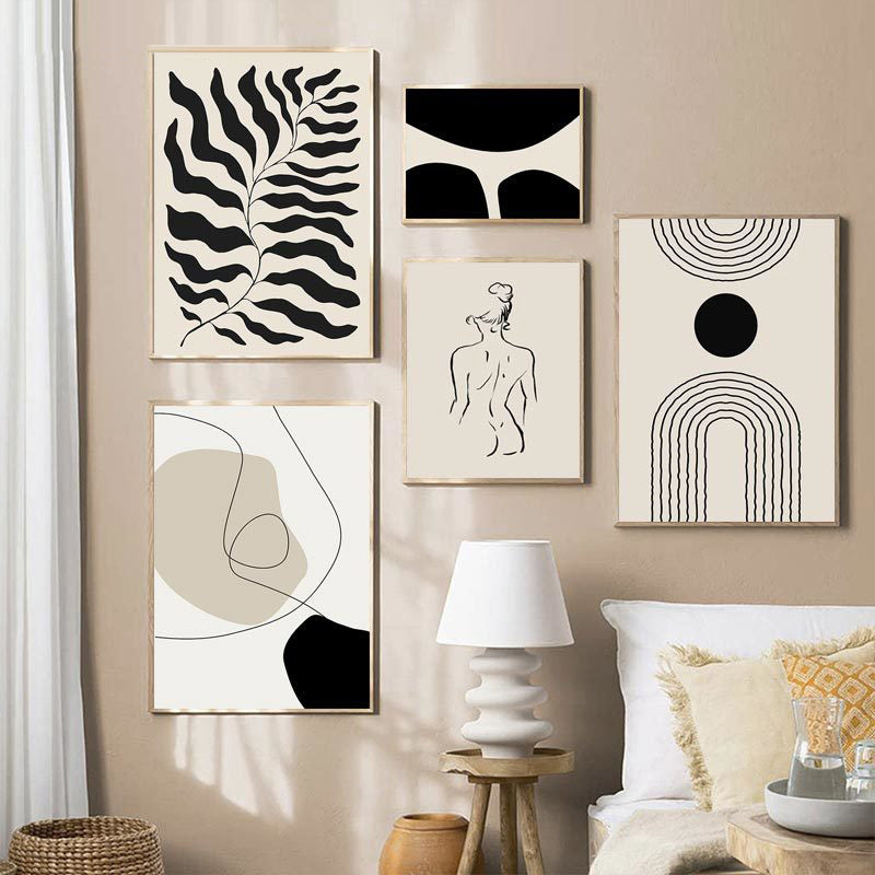 Modern boho style canvas wall art for living room decoration
