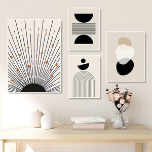 Colorful abstract artistic wall poster for bedroom interiors
