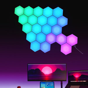 Hexagon color changing LED wall lights with RGB effects
