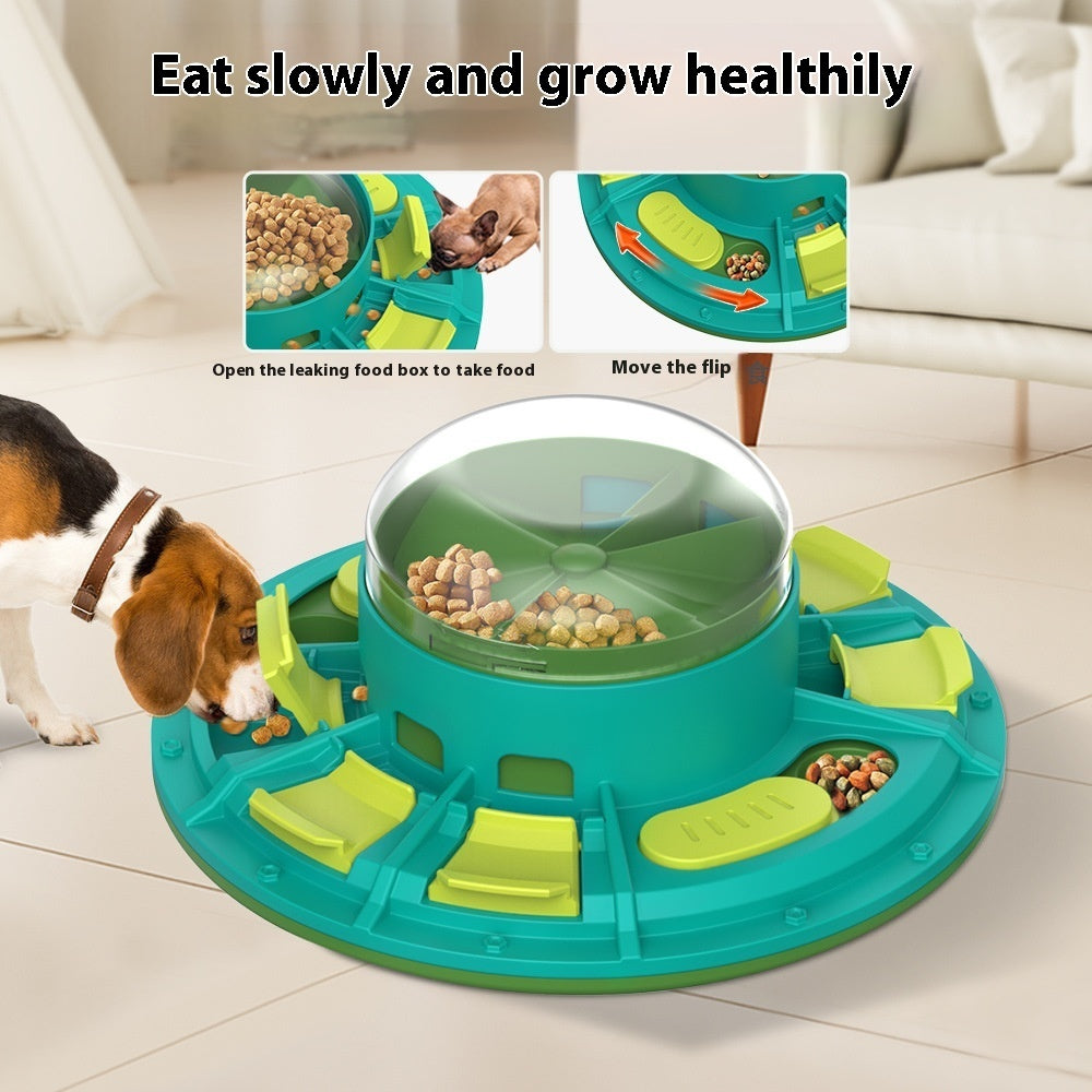 Treat dispensing dog feeder for mental stimulation and play
