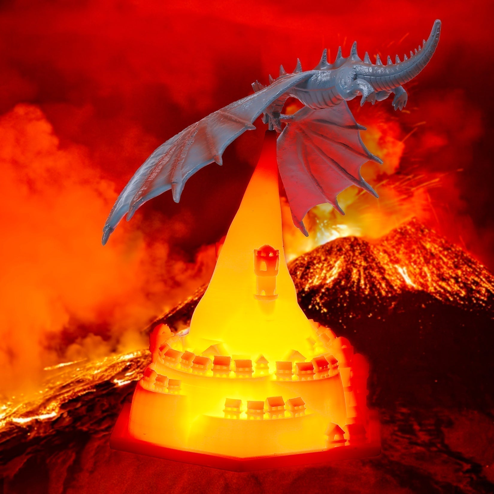 LED dragon lamp creating magical ambient room lighting
