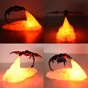 LED dragon lamp creating magical ambient room lighting
