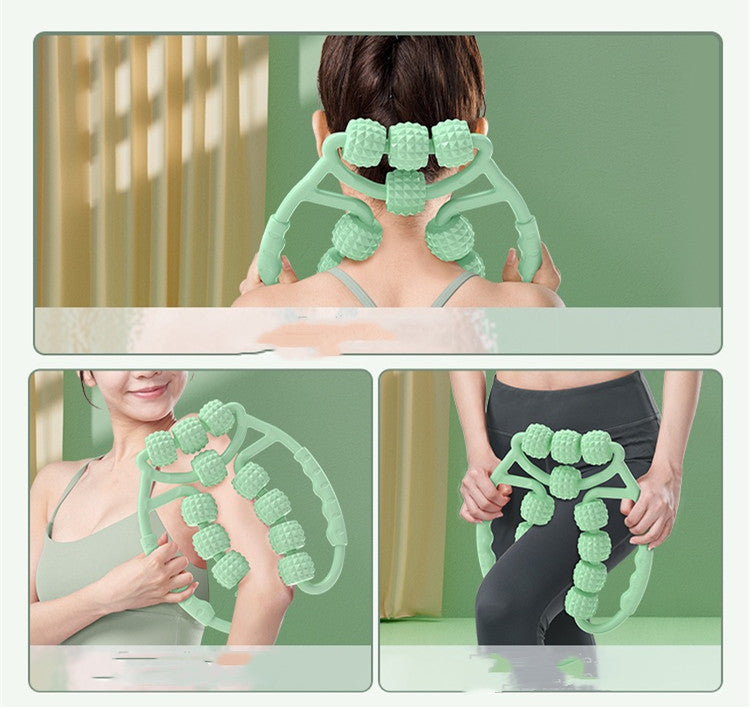 Portable leg roller massager for calves and thighs
