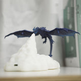 Portable mythical dragon lamp with push button control
