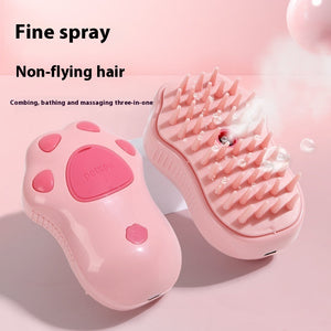 Spray massage comb for removing loose pet hair and dirt
