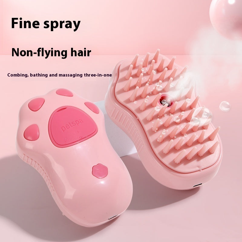 Spray massage comb for removing loose pet hair and dirt
