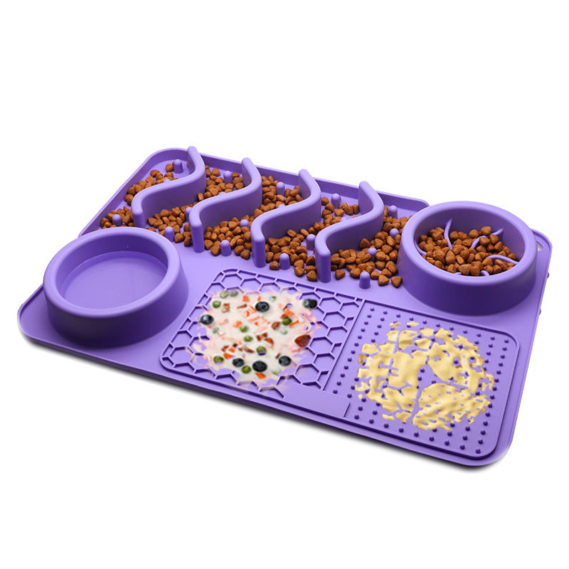 Durable silicone dog feeding mat for daily mealtime use